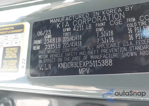 2023 Kia Niro Ex Touring z USA, uszkodzony, nr VIN KNDCR3LEXP5115388